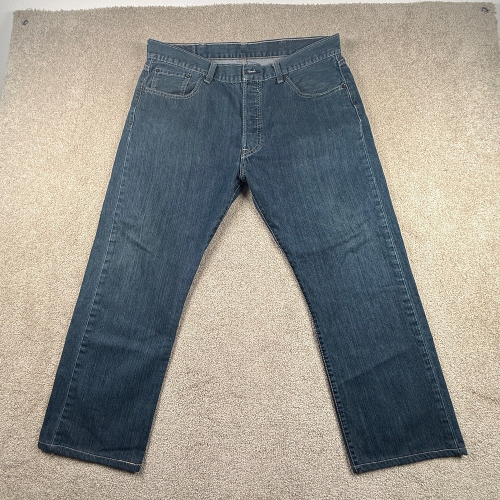 Levis 501 Original Fit Jeans Mens 38x30 Blue Denim Straight Leg Button Fly